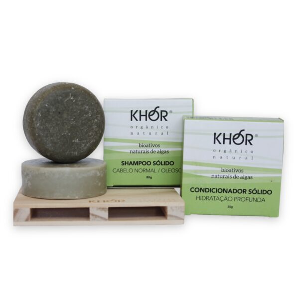 Kit Cabelos Normais a Oleosos KHOR (Sólidos + Saboneteira)